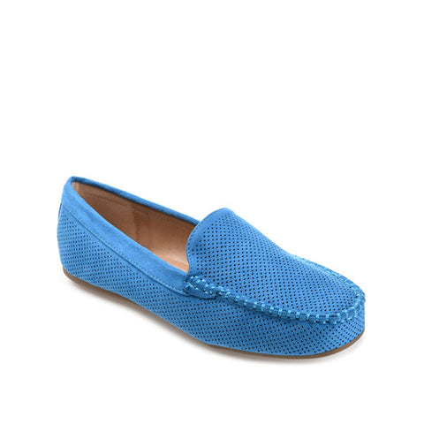 Journee Collection Women's Blue Halsey Moc Toe Flat Loafer | Journee Collection In Lebanon