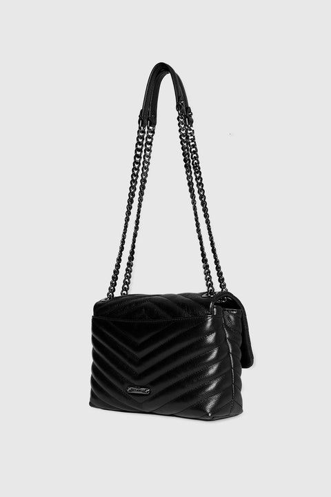 Rebecca Minkoff Women's Black Leather Edie Crossbody Bag | Rebecca Minkoff In Lebanon