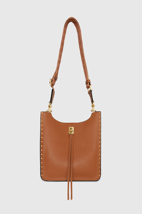 Rebecca Minkoff Women's Camel Leather Darren Medium Feed Crossbody Bag | Rebecca Minkoff In Lebanon