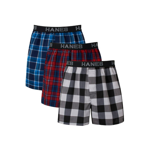 Hanes Men's Multicolor Ultimate Comfort Flex Fit Cotton Stretch Boxers 3-Pack|Hanes In Lebanon