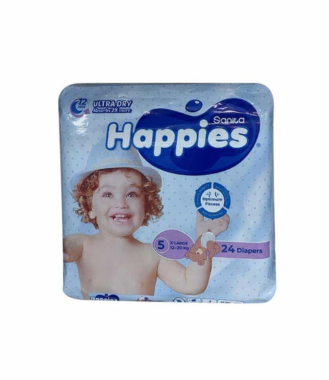Sanita Happies Premium X-Large Optimum Fitness Diapers Size 5 (10-20kg) 24 Diapers | Sanita In Lebanon