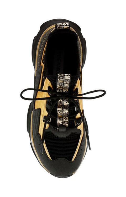 Steve Madden Women's Black & Gold Matchbox Sneakers | Steve Madden In Lebanon