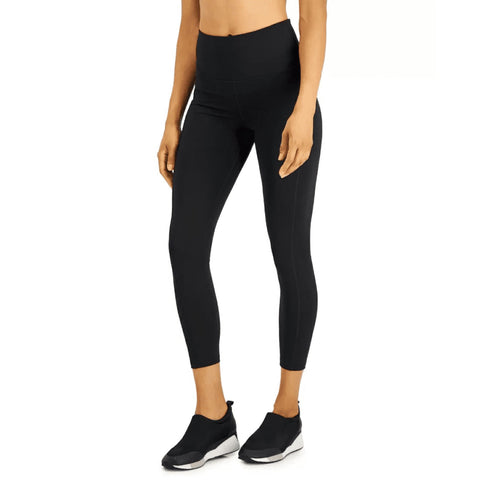 Id Ideology Women's Black Compression High-Rise Side-Pocket Cropped Leggings | Id Ideology  in Lebanon