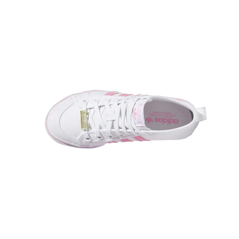 Adidas Women's White & Pink Nizza High Top Platform Lace Up Sneaker | Adidas In Lebanon