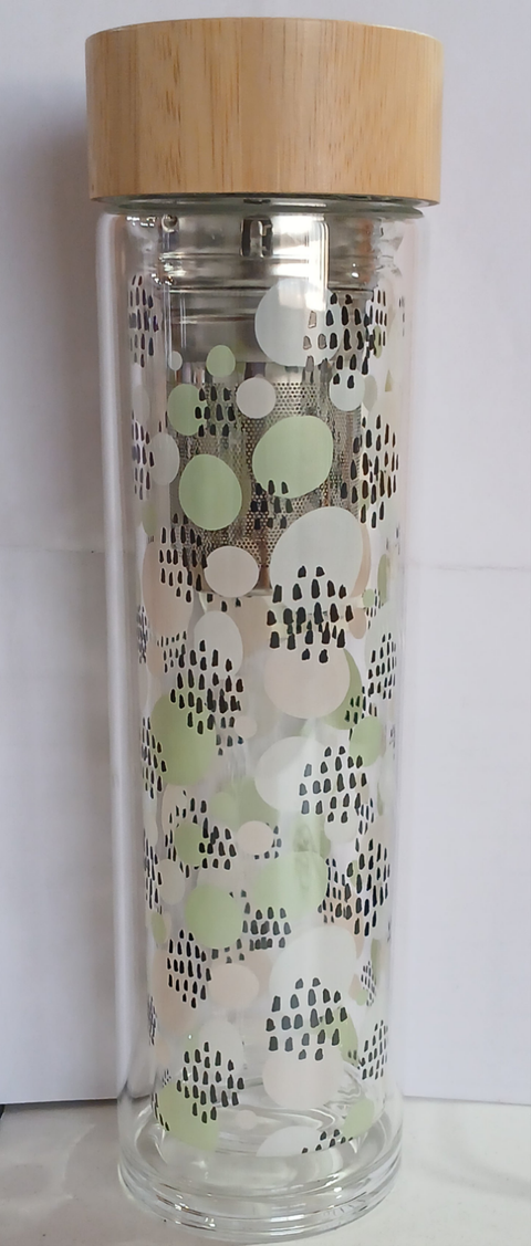 C & A Teeflache Transparent Glass Bottle With Wooden Lid | C & A In Lebanon
