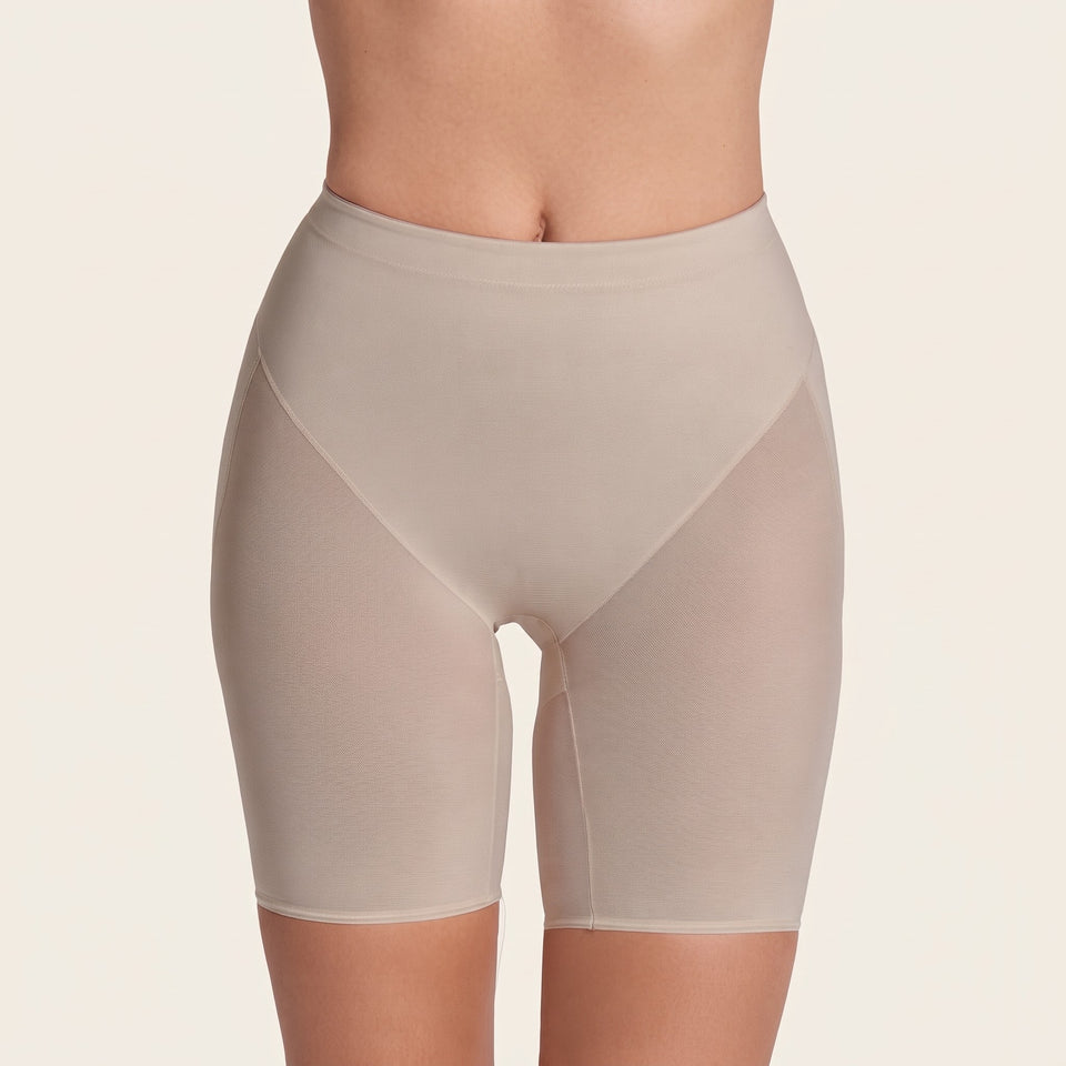 Leonisa Women's Light Beige Power Up Firm Compression Short Shapewear