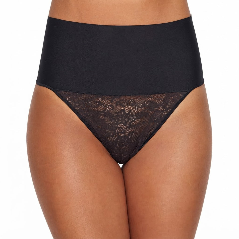 Maidenform Women's Black High-Waist Lace Panel Briefs