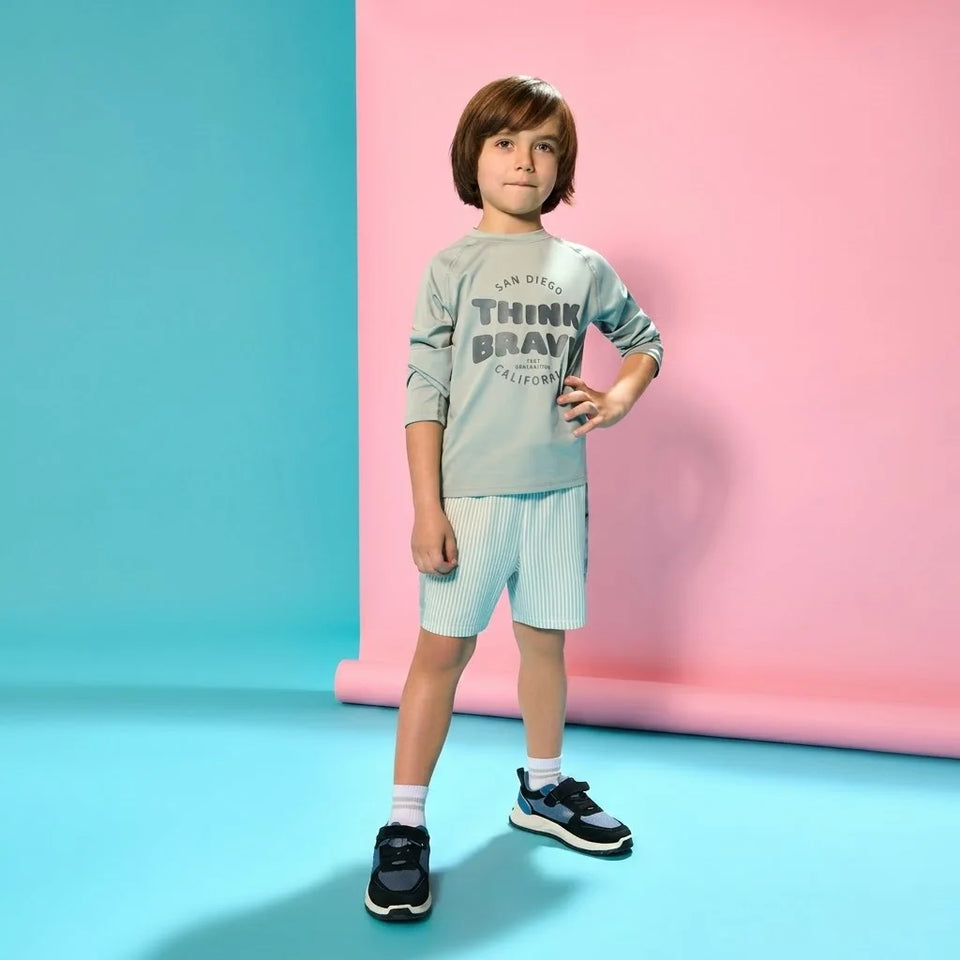Sinsay Boy's Grey Blouse & Short Casual Set