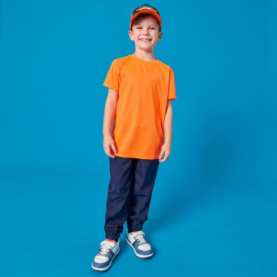 Sinsay Boy's Orange Small Chest Logo T-Shirt