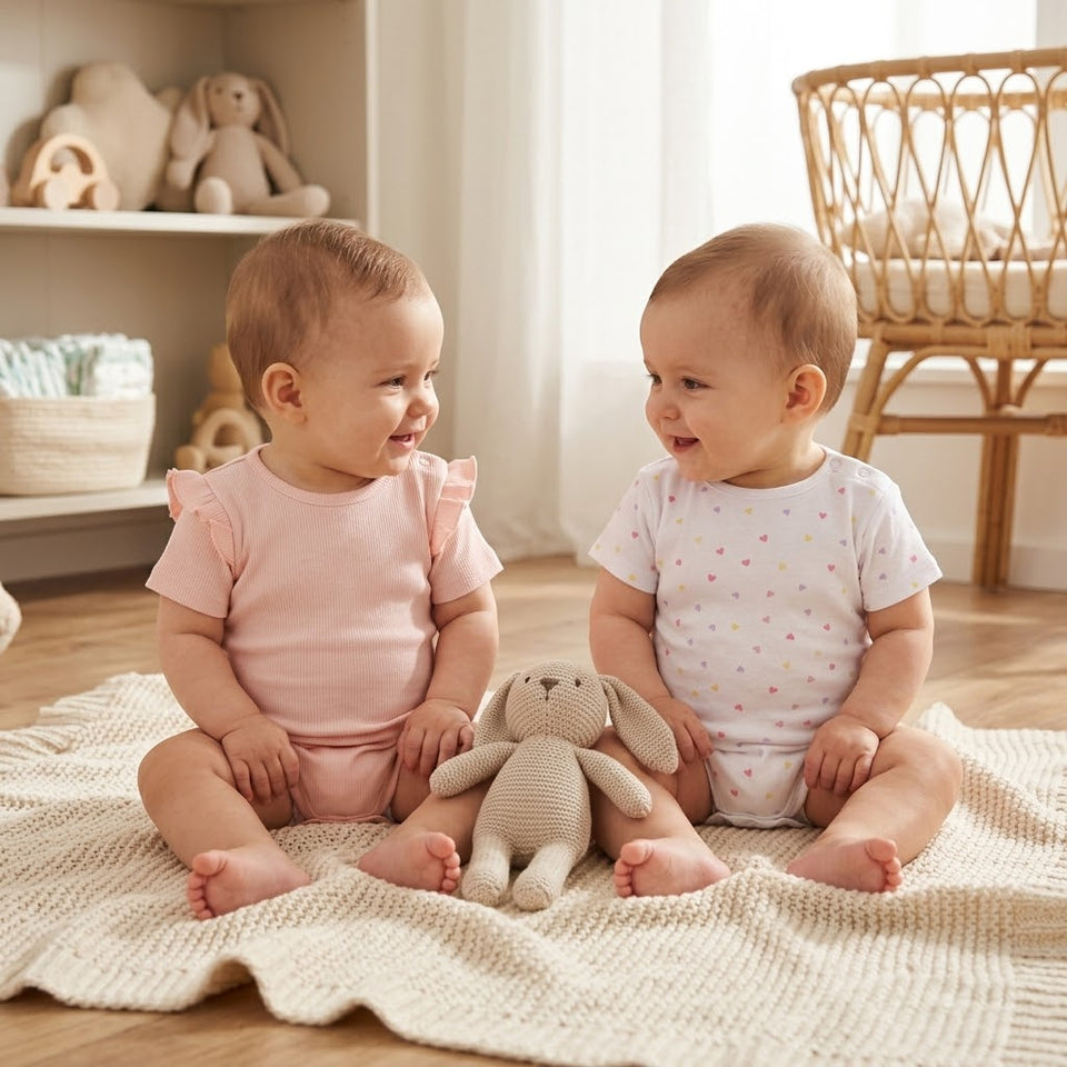 Sinsay Baby Girl’s Pink & White Heart Print Pack Of 2 Short Sleeve Bodysuit