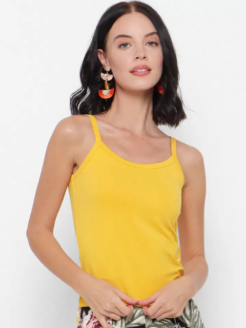 Forever 21 Women's Light Yellow Solid Tank Top | Forever 21 In Lebanon