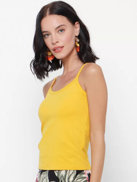 Forever 21 Women's Light Yellow Solid Tank Top | Forever 21 In Lebanon