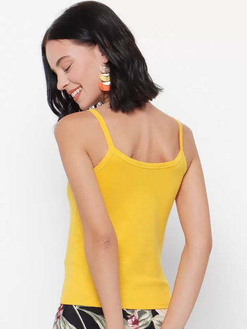 Forever 21 Women's Light Yellow Solid Tank Top | Forever 21 In Lebanon