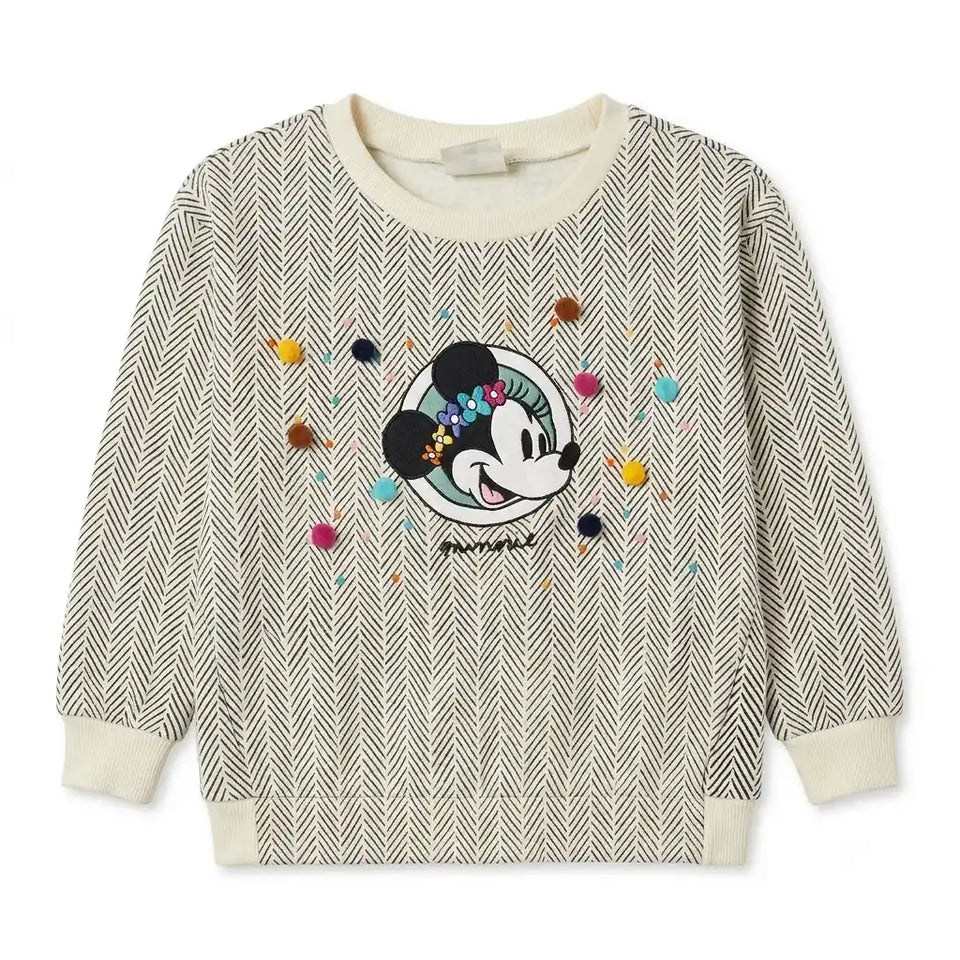 Zara Baby Girl's Off White/Black Minnie Graphic Print Sweatshirt | Zara In Lebanon