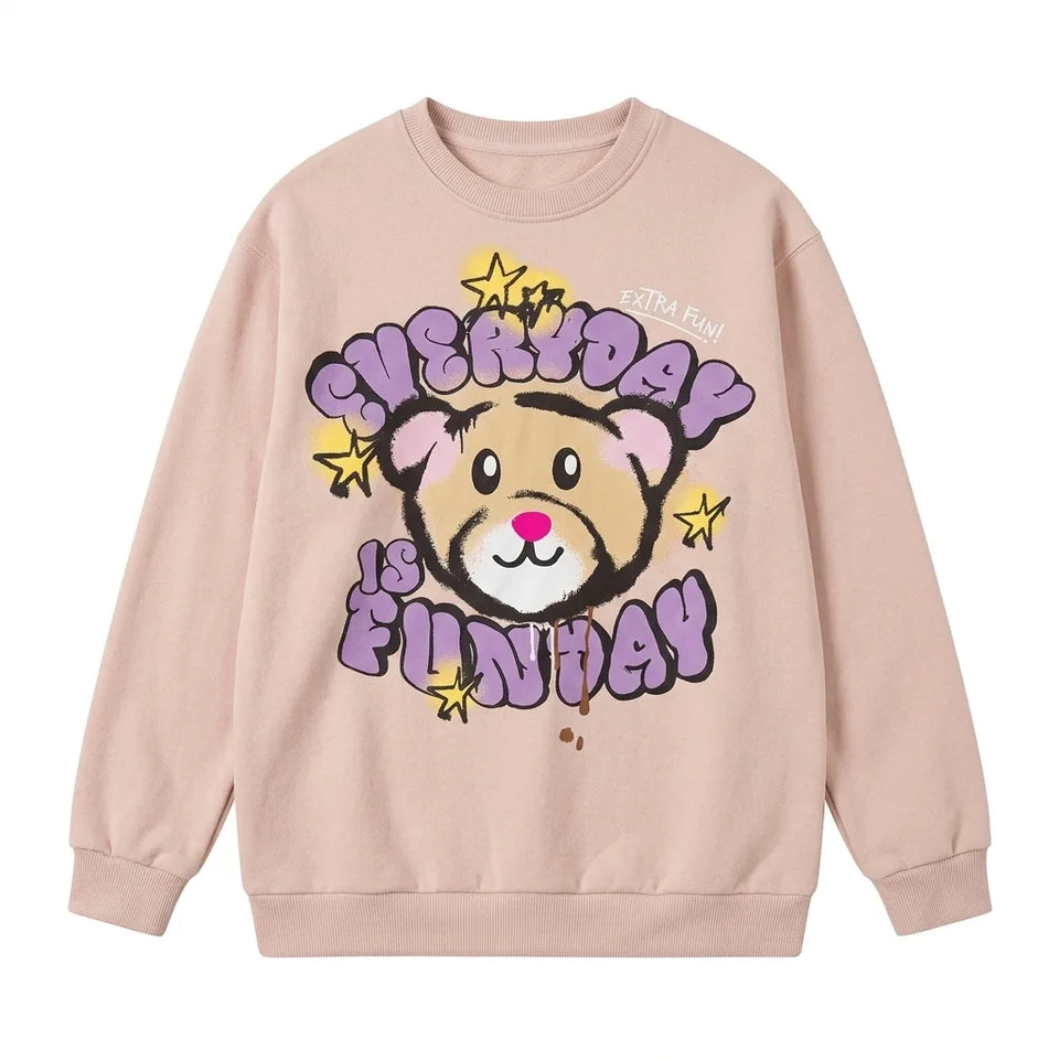 Zara Girl's Light Pink "Everyday Is Funday" Graffiti-Style Sweatshirt | Zara In Lebanon