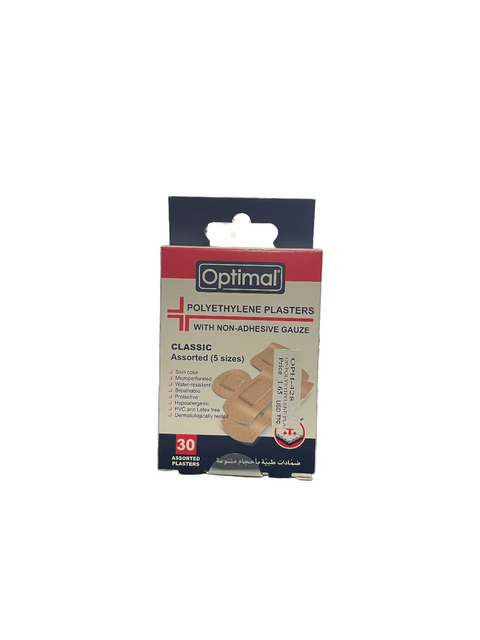 Optimal Bandage With Non-Adhesive Gauze Classic Assorted 30 Sterile Plasters (OPH-428) | Optimal In Lebanon