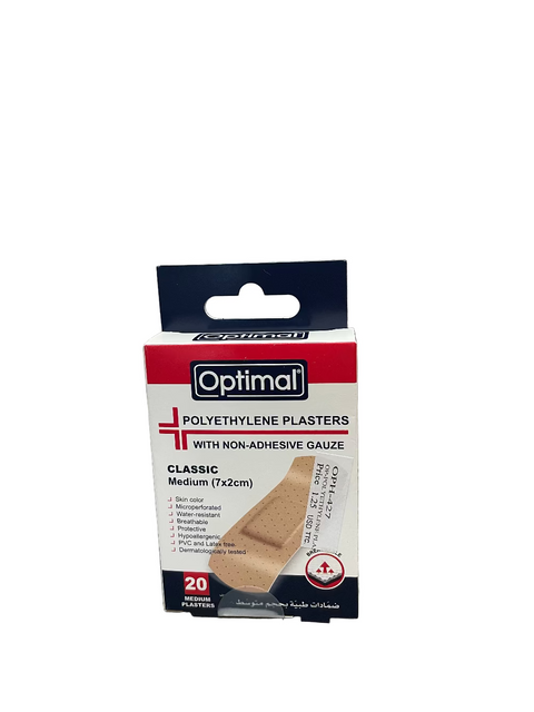 Optimal Bandage With Non-Adhesive Gauze Classic Medium (7x2cm) 20 Medium Plasters (OPH-427) | Optimal In Lebanon