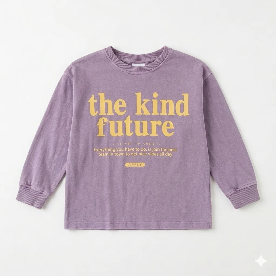 Zara Girl's Purple "The Kind Future" Graphic Print Long Sleeve Blouse | Zara In Lebanon