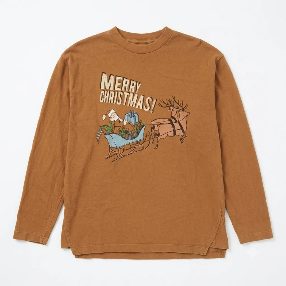 Zara Boy's Brown "Merry Christmas" Graphic Print Long Sleeve Blouse | Zara In Lebanon