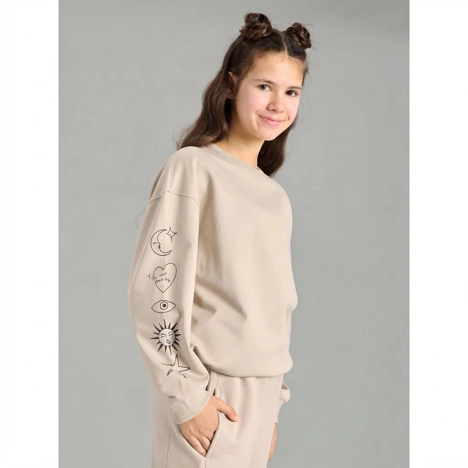 Sinsay Girl's Tan Crewneck Sweatshirt