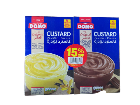 Domo Custard Powder Vanilla Flavor+ Chocolate Flavor 200GR 2pcs (15%OFFER) | Domo In Lebanon