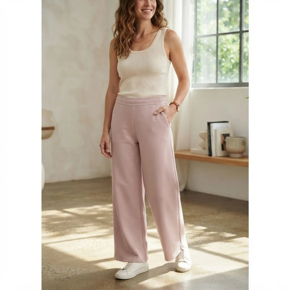 Sinsay Women's Dusty Rose Wide-Leg Sweatpants