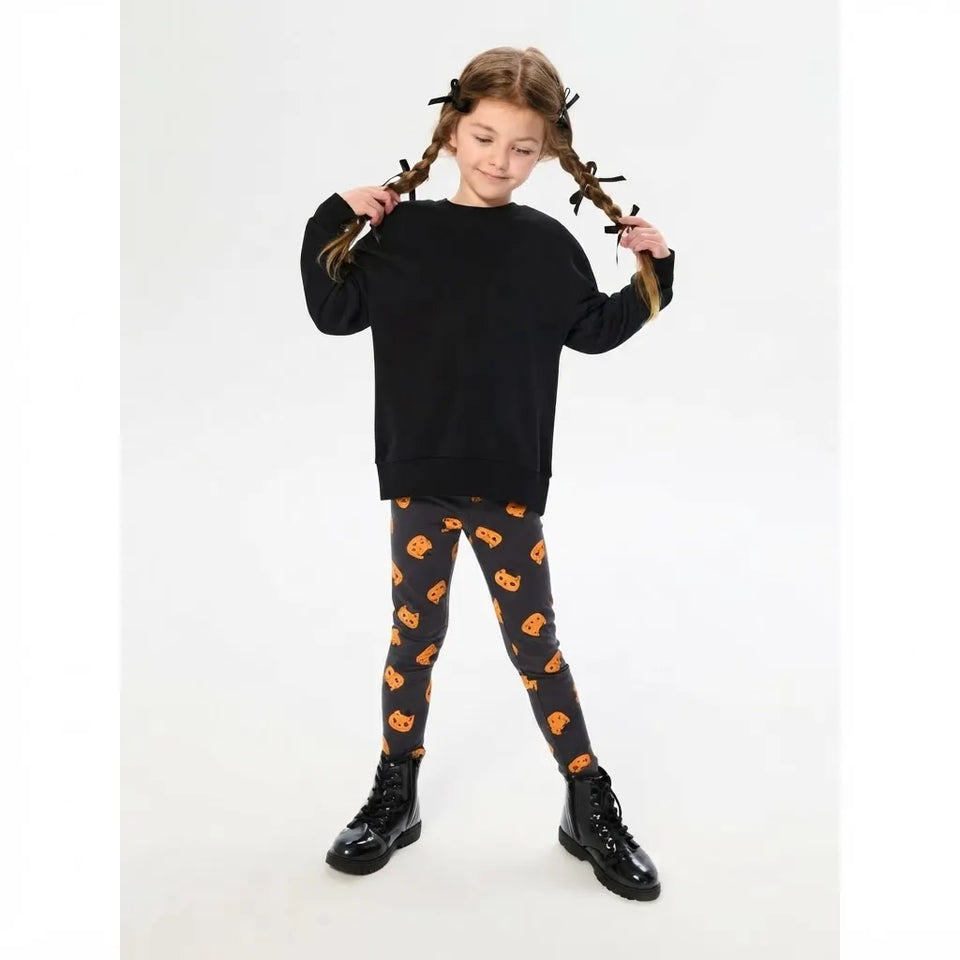 Sinsay Girl's Dark Grey All-Over Printed Legging