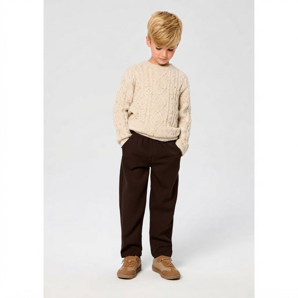 Sinsay Boy's Dark Brown Elastic Waistband Pants