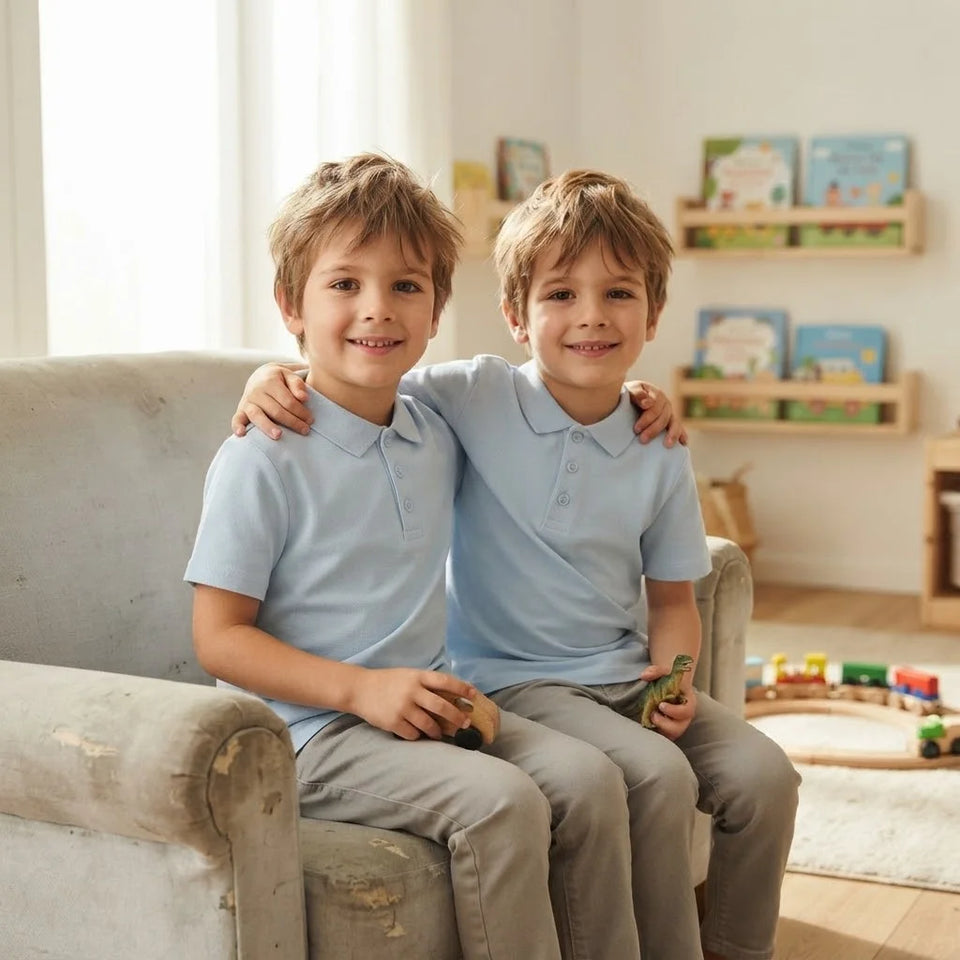 Sinsay Boy's Light Blue Classic Polo-Neck T-Shirt