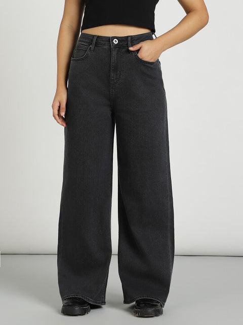 Lee Women's Washed Black Stella A Line Wide Leg Jeans |Lee In Lebanon
