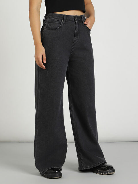 Lee Women's Washed Black Stella A Line Wide Leg Jeans |Lee In Lebanon