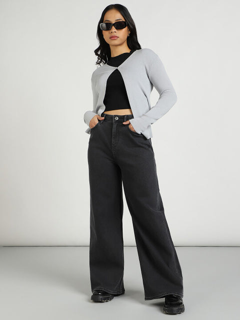 Lee Women's Washed Black Stella A Line Wide Leg Jeans |Lee In Lebanon