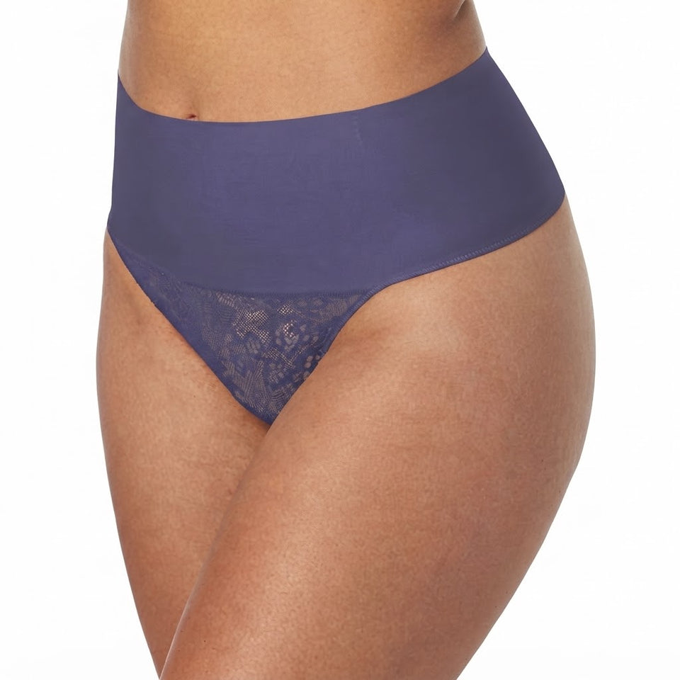 Maidenform Women's Purple Lace High-Waist Thong Briefs
