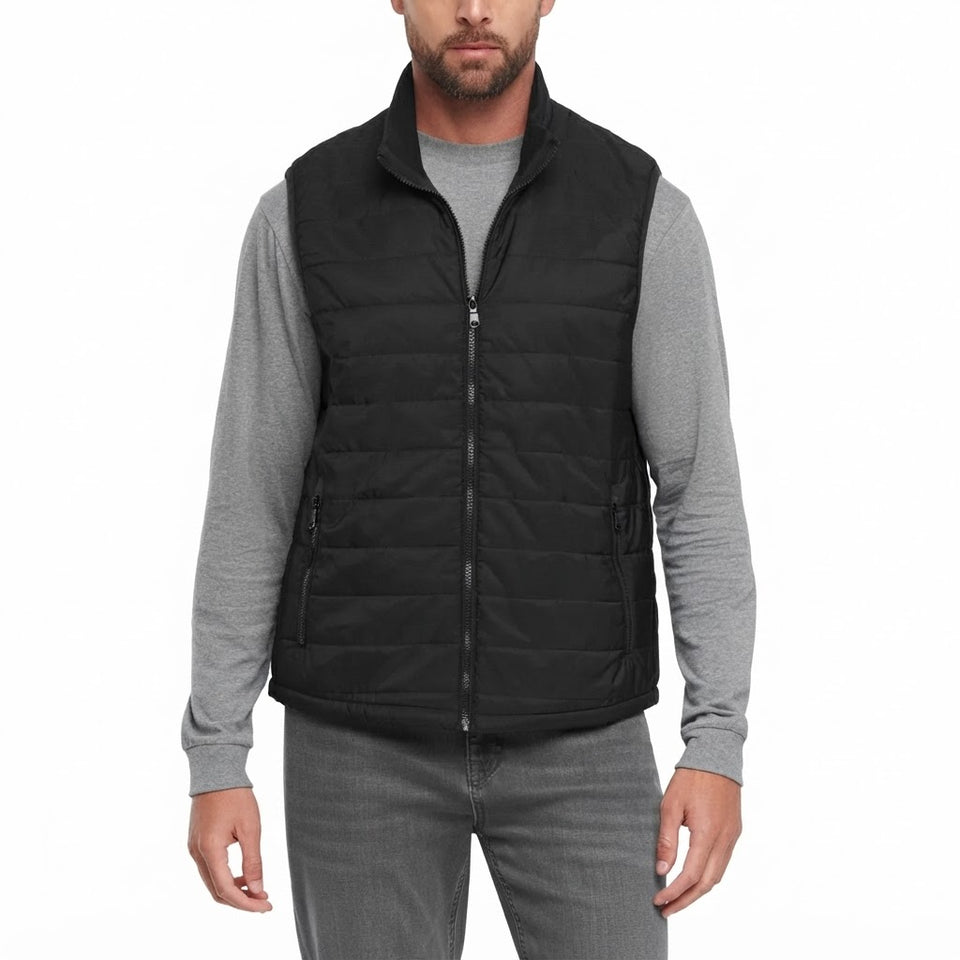 Banana Republic Men's Black Quilted Stand-Collar Puffer Vest