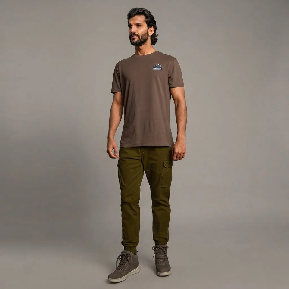 Sinsay Men's Dark Olive Cargo Jogger