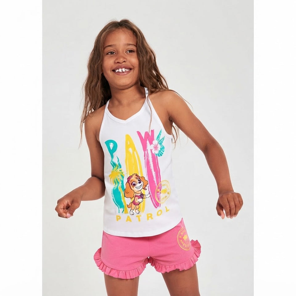 Sinsay Girl's Pink & White Paw Patrol Print Short Pajama Set
