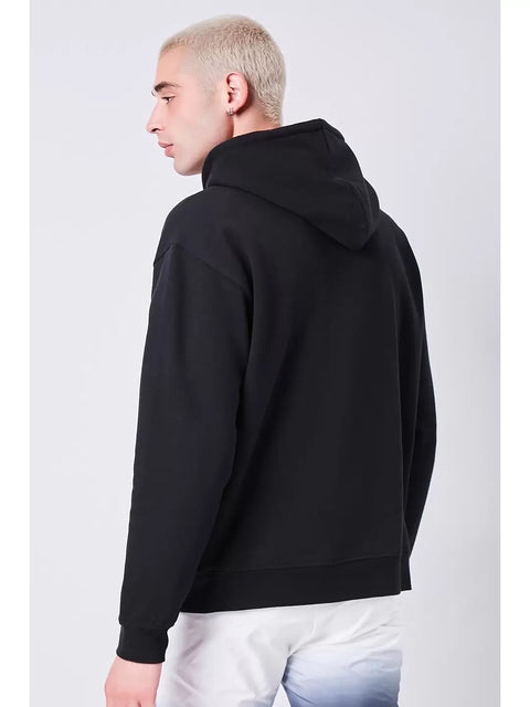 Forever 21 Men's Black Typography Printed Hoodie | Forever 21 In Lebanon