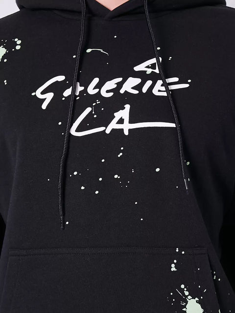 Forever 21 Men's Black Typography Printed Hoodie | Forever 21 In Lebanon