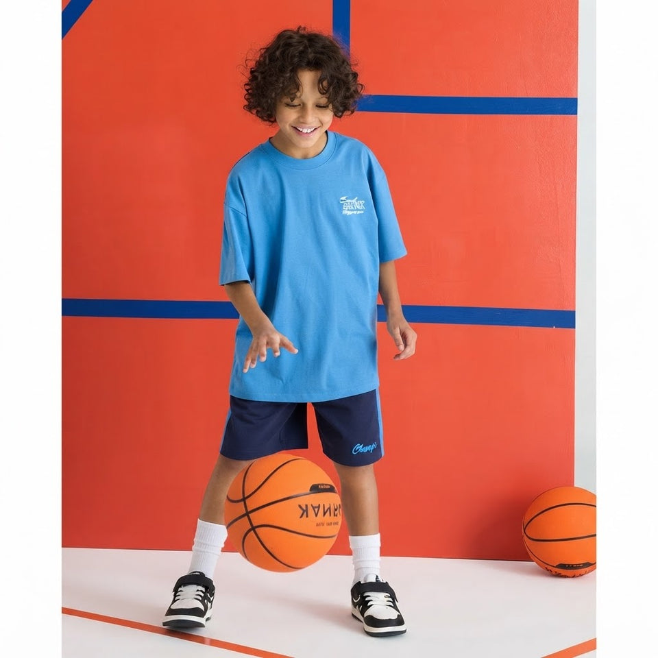 Sinsay Boy's Blue Chest Print T-Shirt