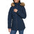 Tommy Hilfiger Women's Navy Faux Fur Hooded Quilted Puffer Jacket