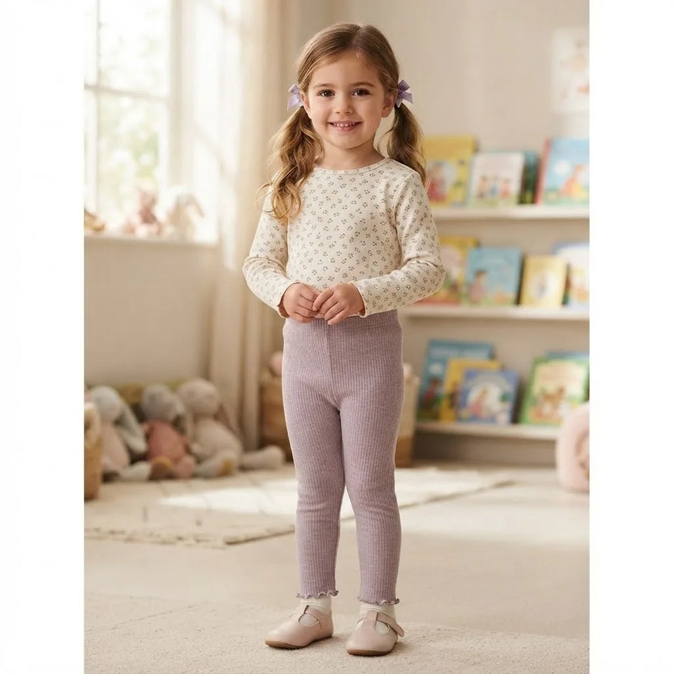 Sinsay Girl's Light Lavender Ribbed Leggings