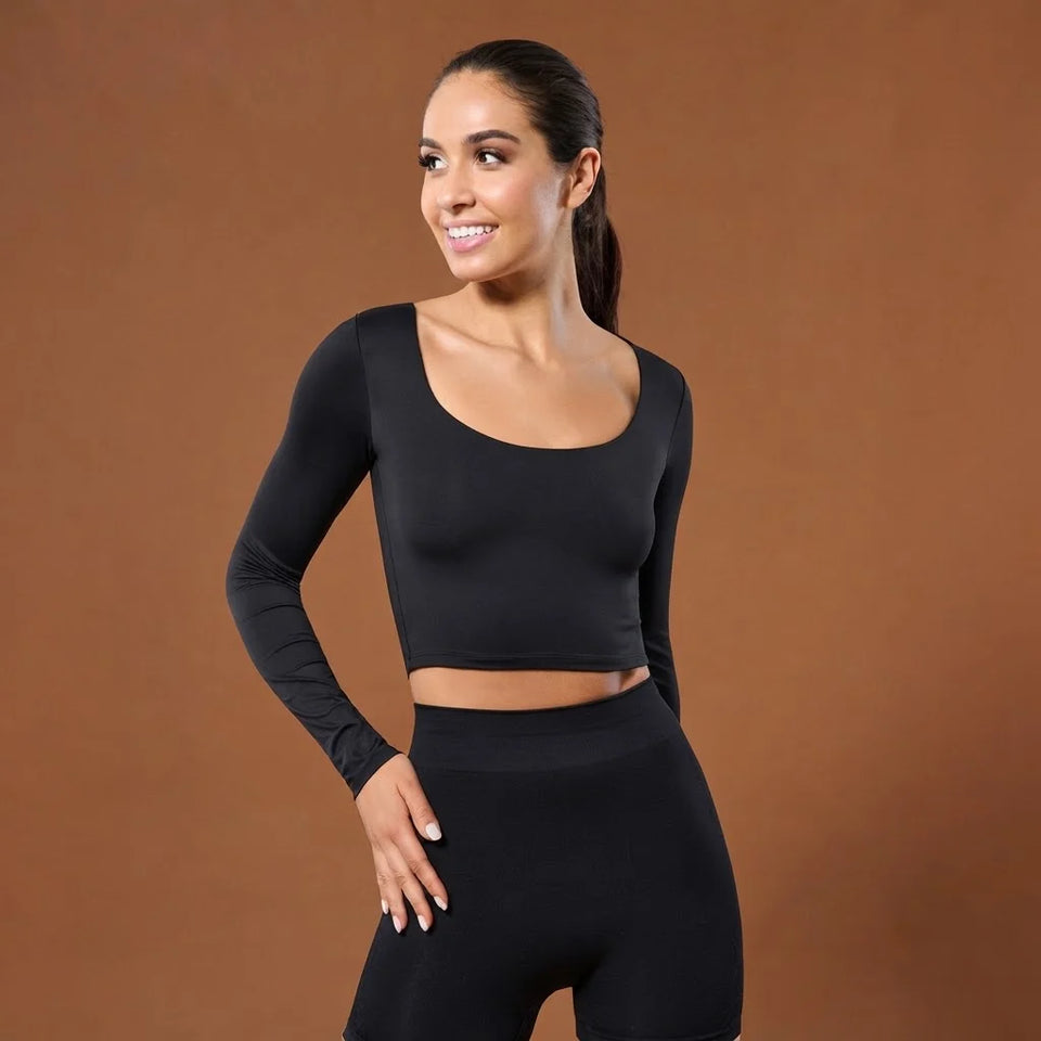 Sinsay Women's Black Wide Scoop Neckline Crop Top