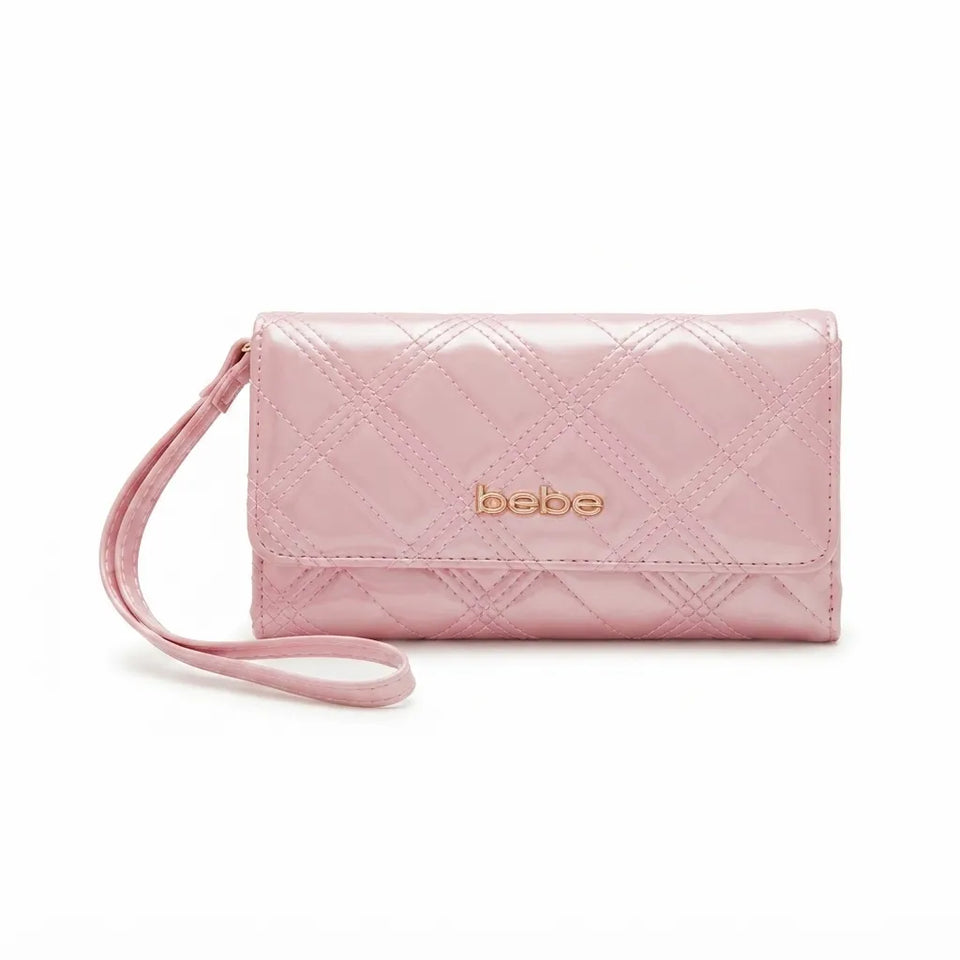 Bebe Women's Light Pink Cameron Bshine Trifold Wallet