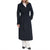 DKNY Women's Black Solid Wool-Blend Belted Wrap Coat