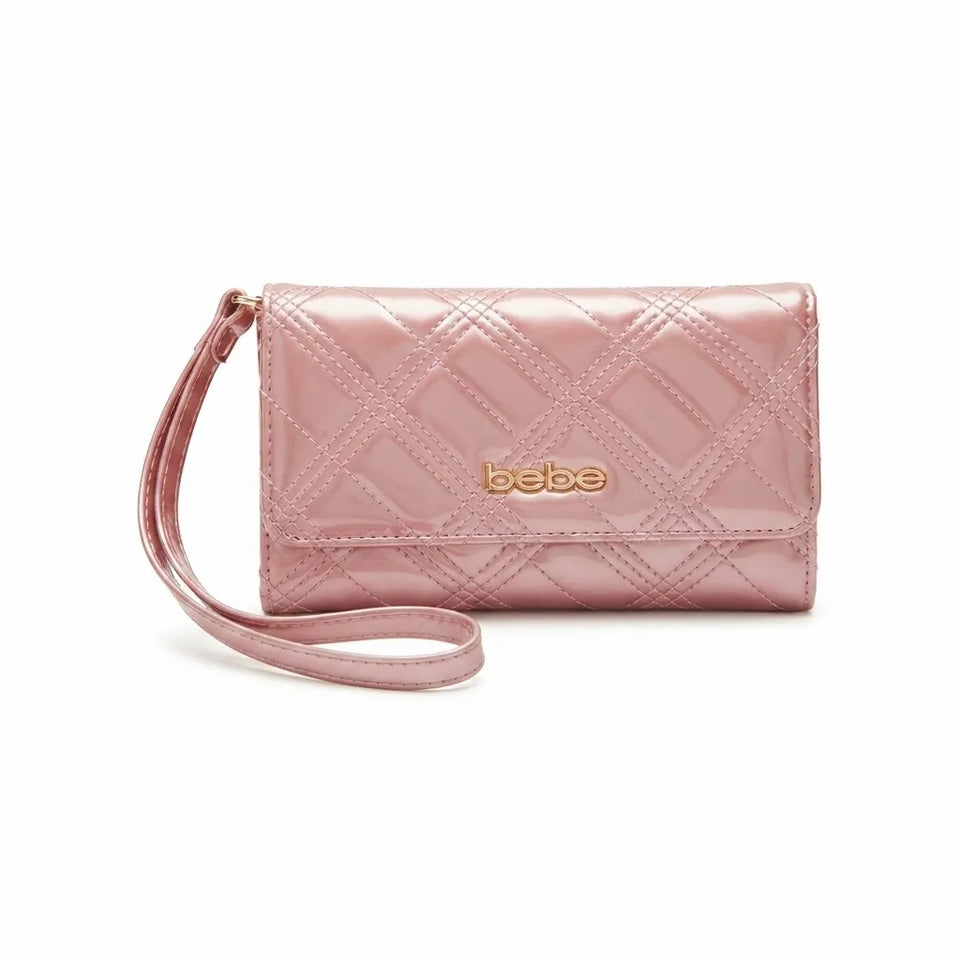Bebe Women's Pink Cameron Bshine Trifold Wallet