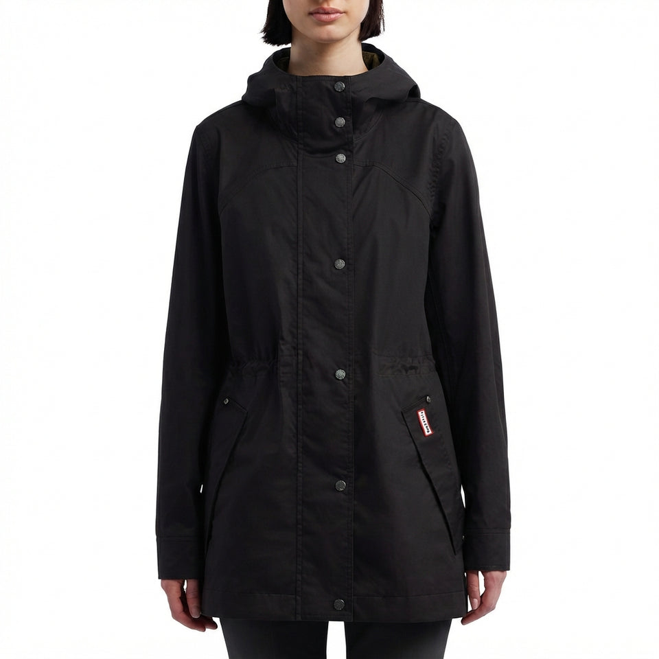 Hunter Women's Black Petite Hooded Waterproof Jacket