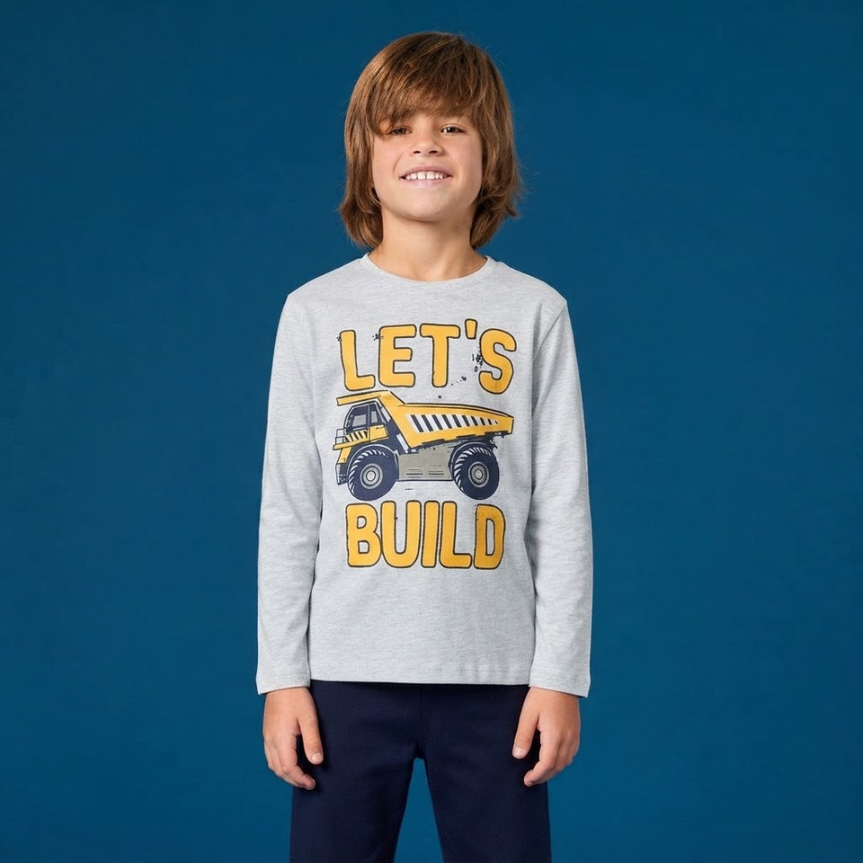 Sinsay Boy's Light Grey Graphic Print Pajama Top