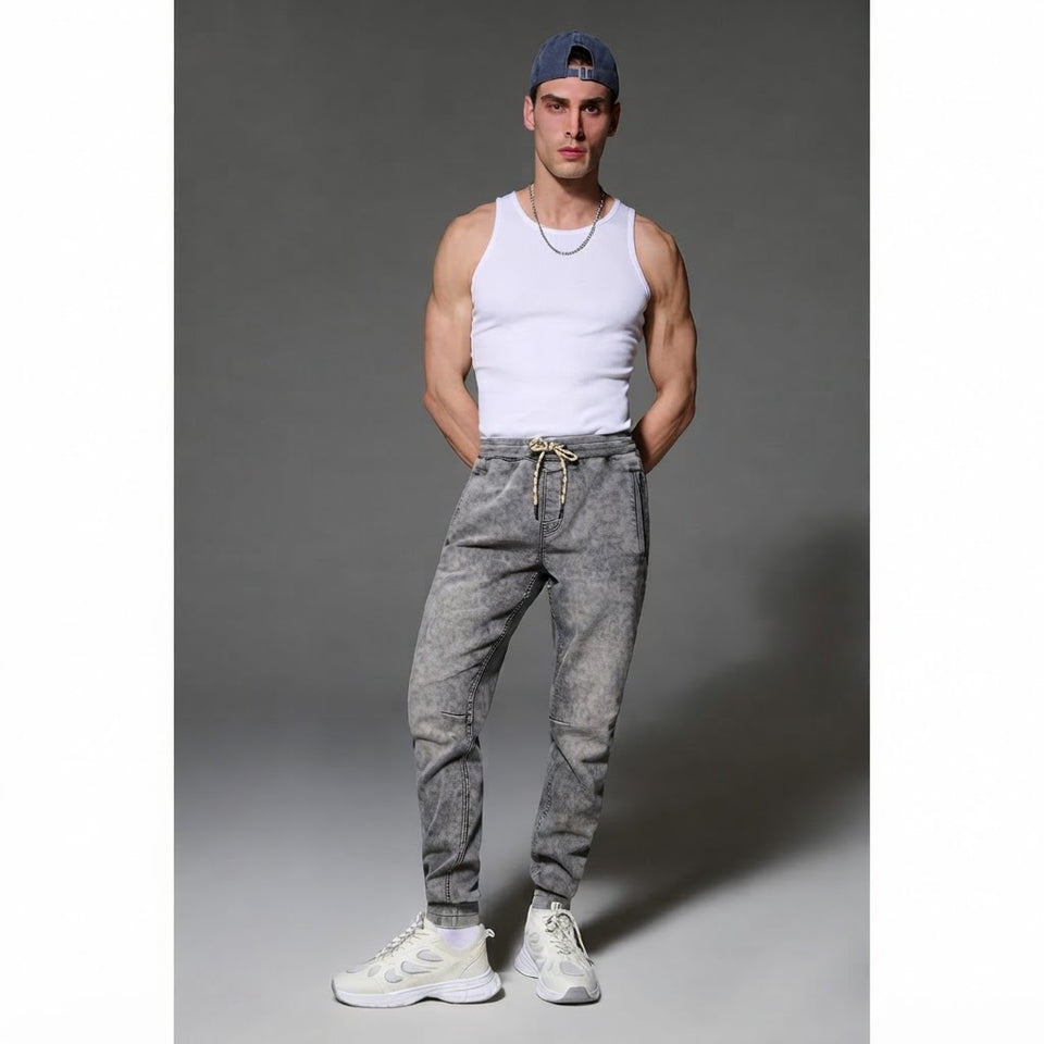 Sinsay Men's Washed Grey Side Pockets Jogger