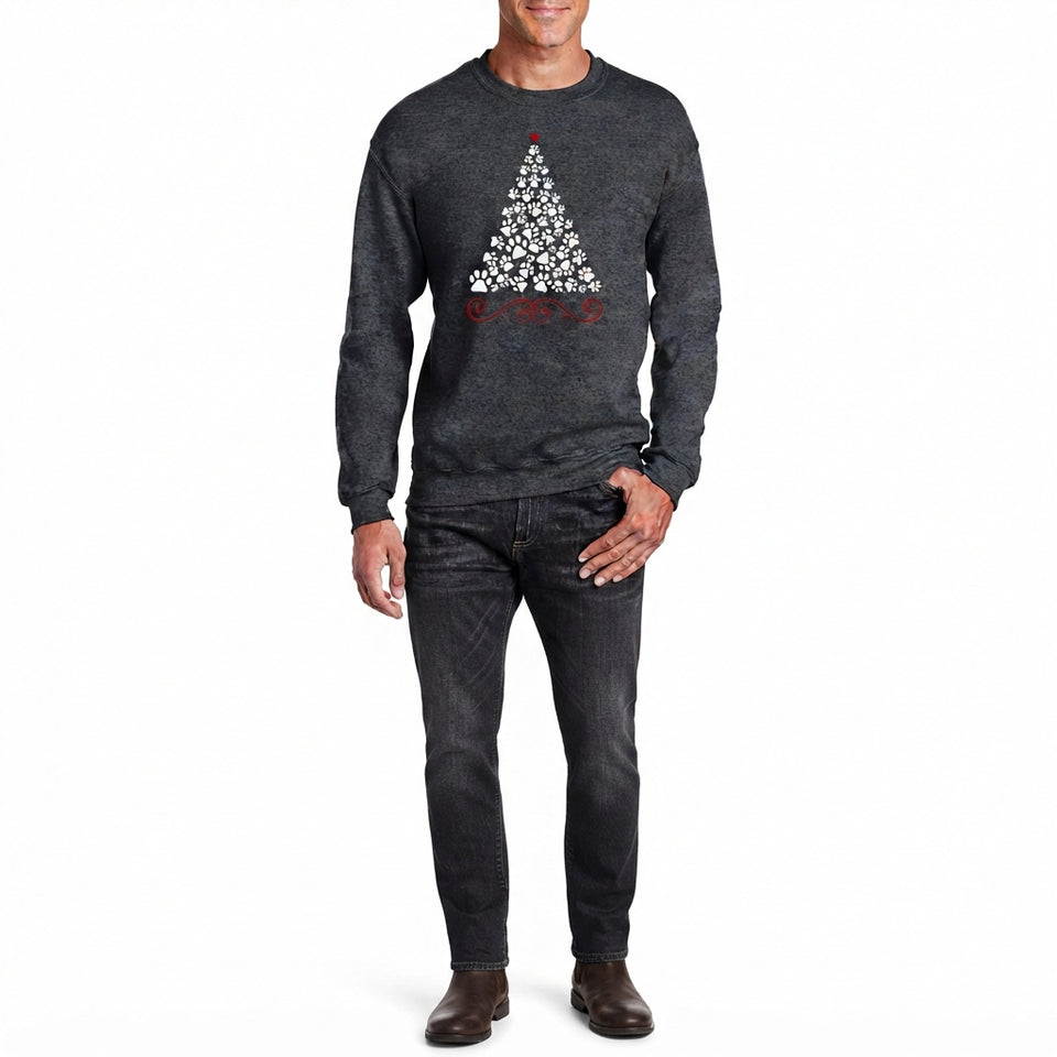 La Pop Art Men's Grey Christmas Tree Graphic Sweatshirt