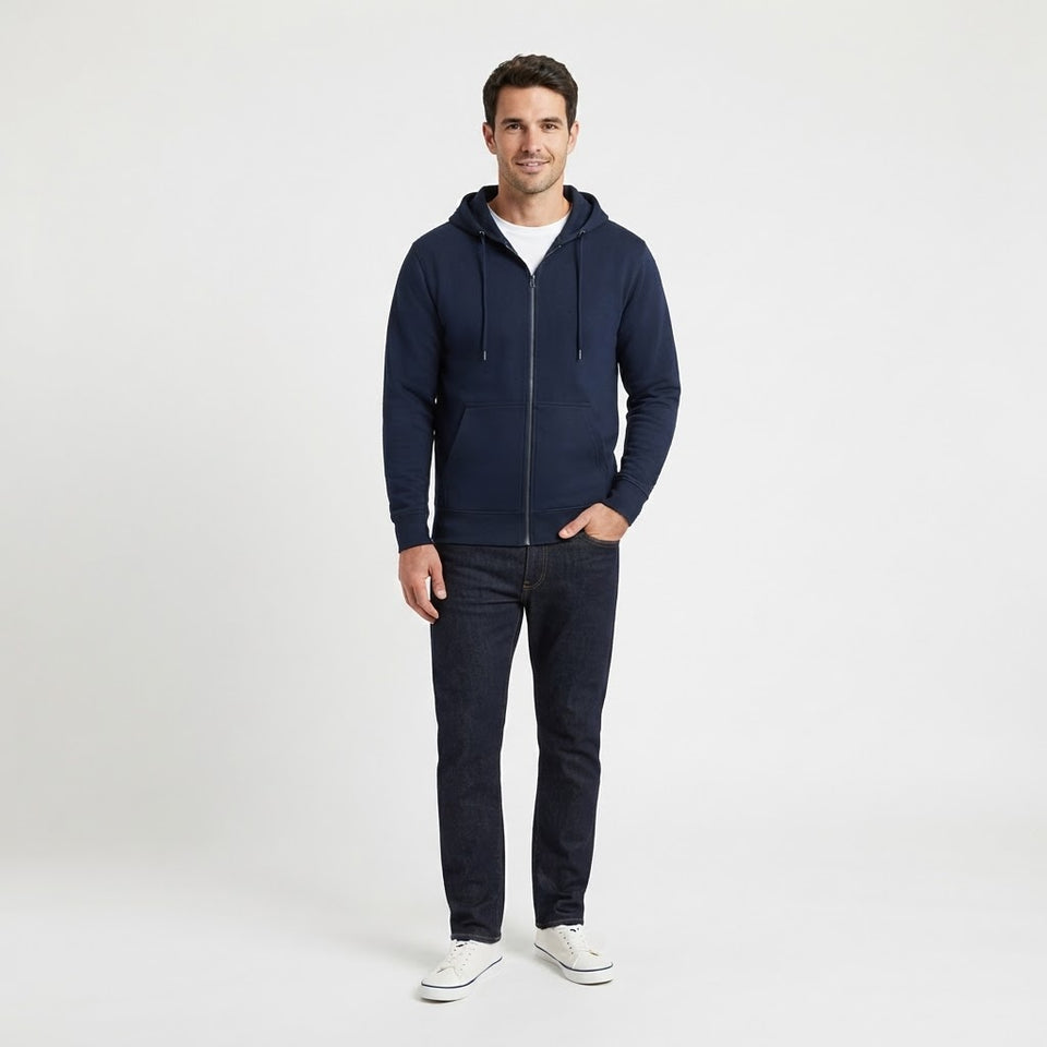 Galaxy By Harvic Men's Navy Fleece Lined Jacket